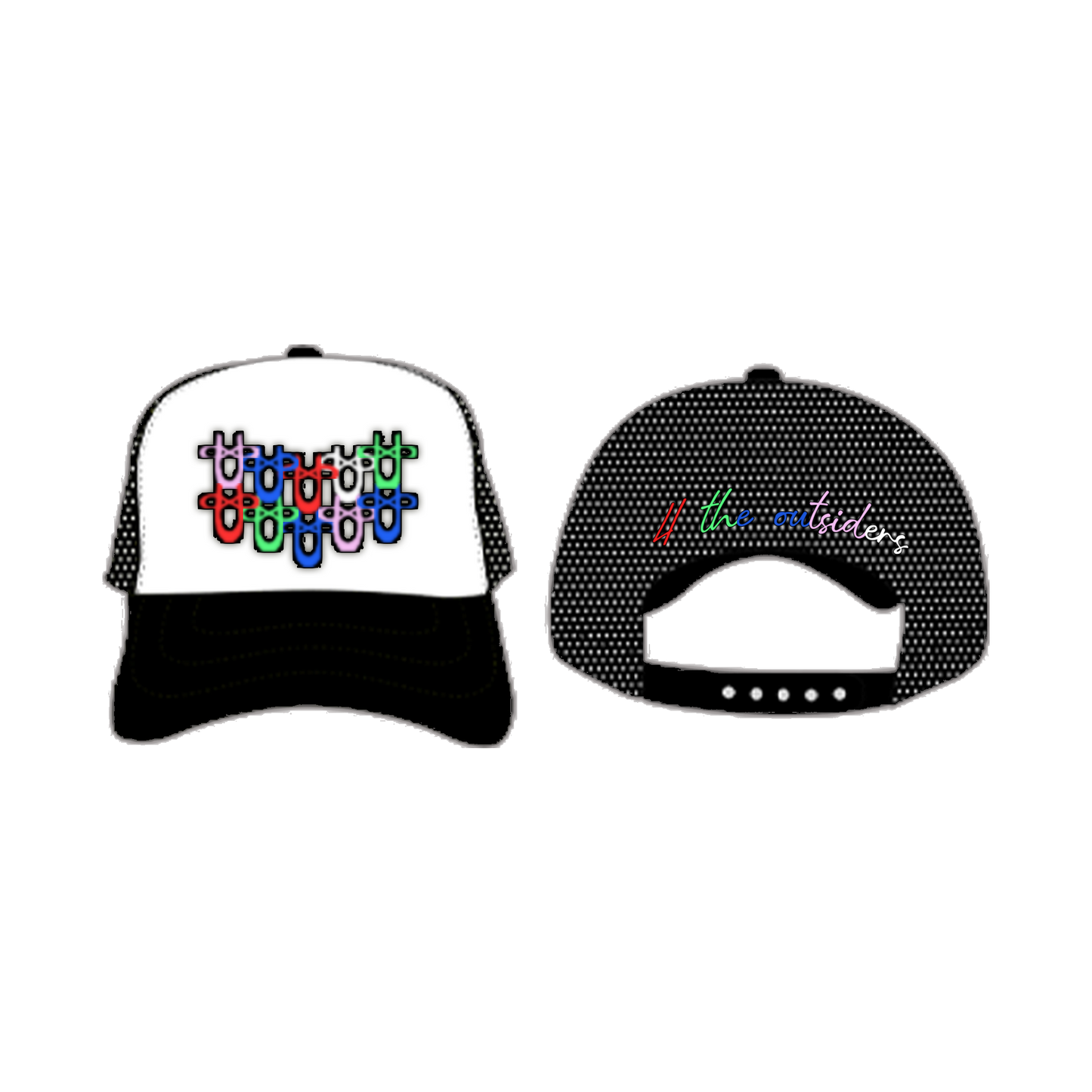 MULTILOGO TRUCKER HAT BLACK