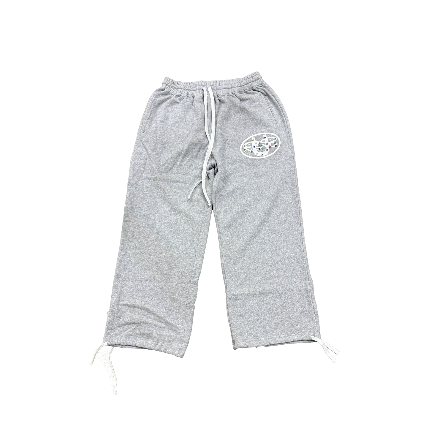 FRENCH COTTON RHINESTONE LOGO SWEATS