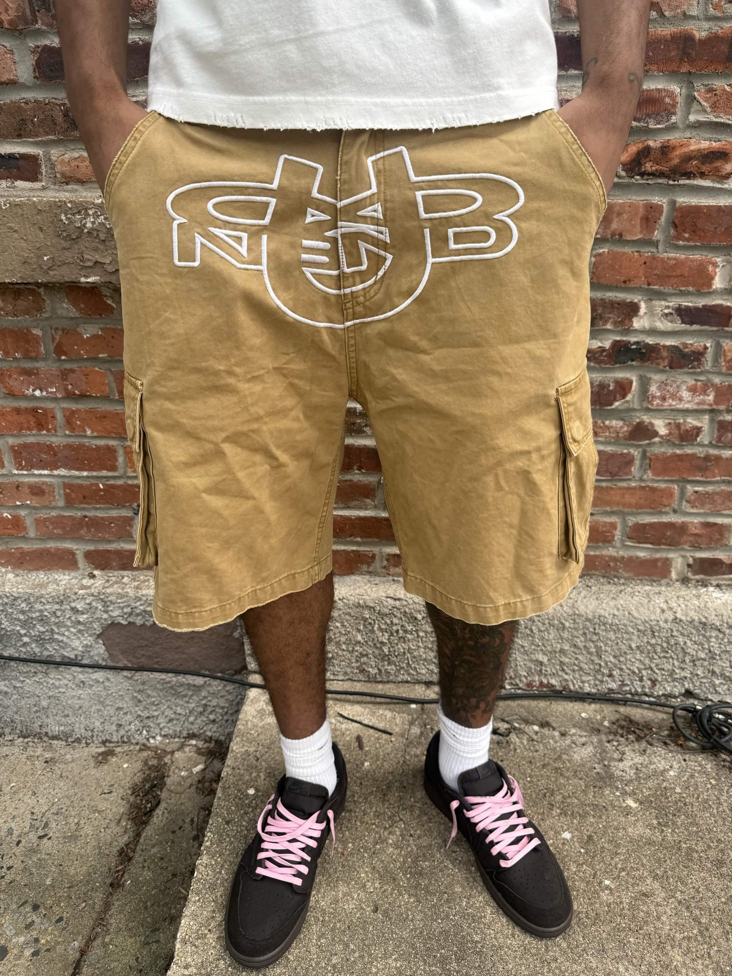 OUTSIDER KHAKI CARGO SHORTS