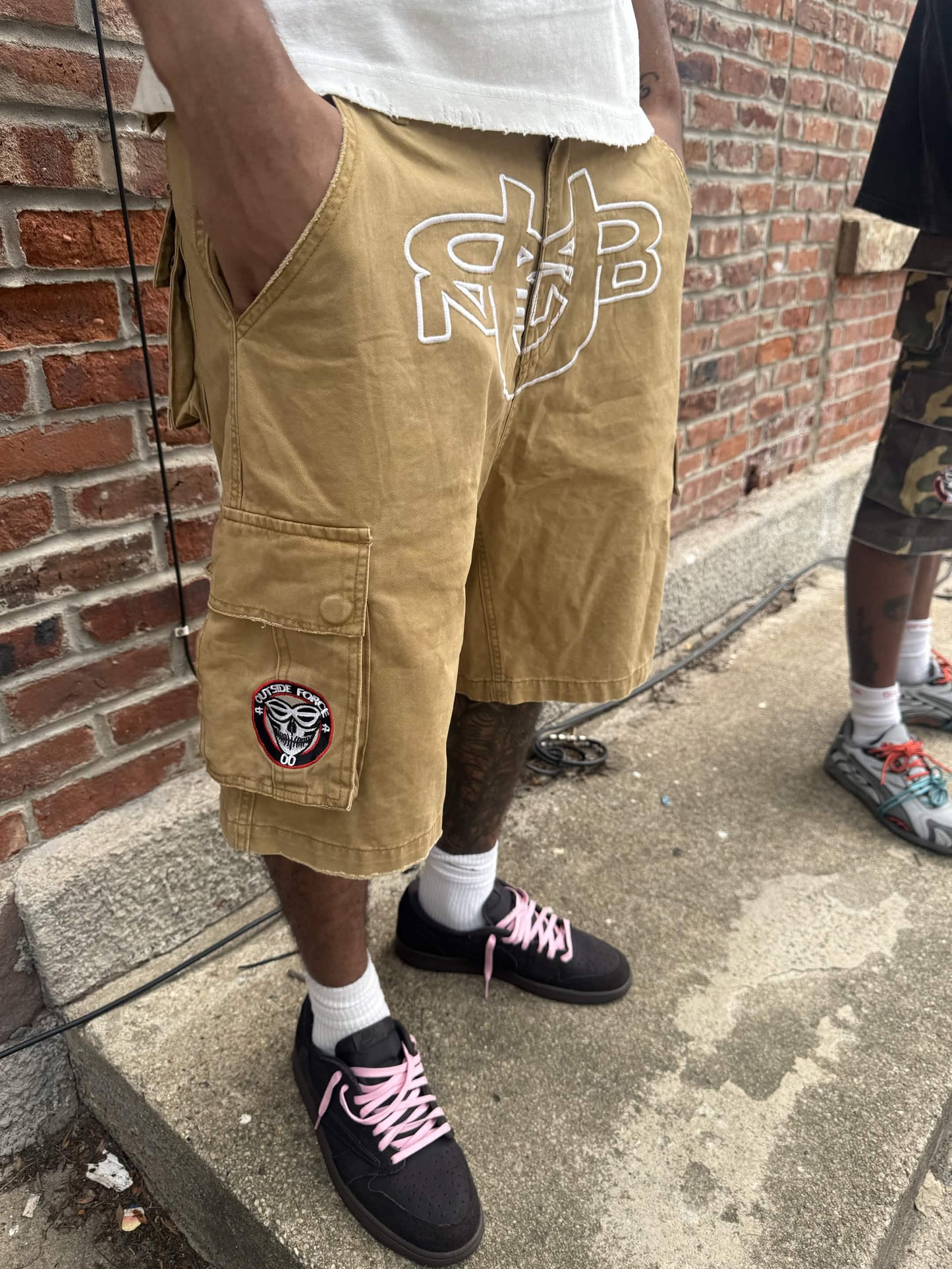 OUTSIDER KHAKI CARGO SHORTS