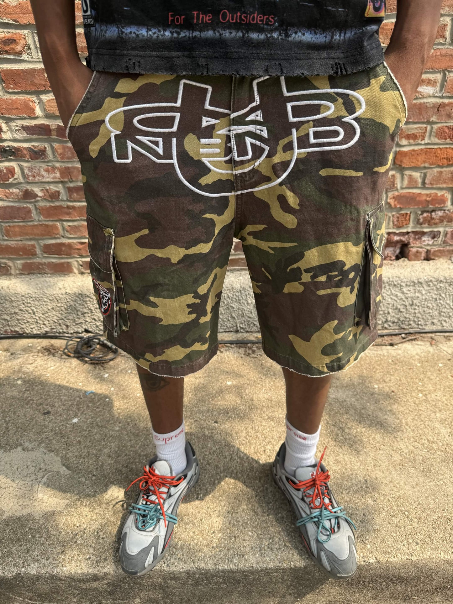 OUTSIDER CAMO CARGO SHORTS