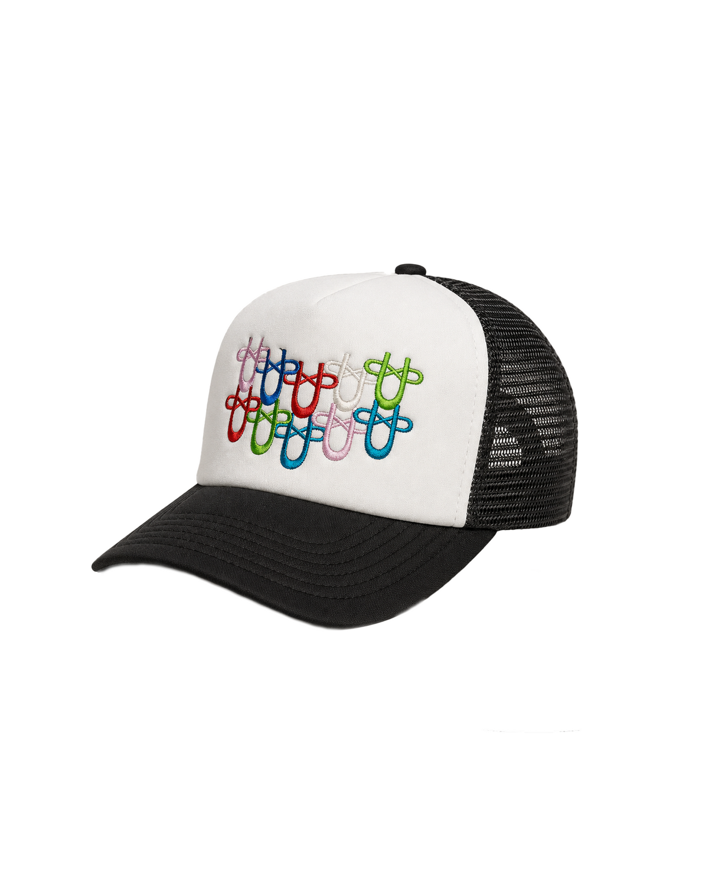 MULTILOGO TRUCKER HAT BLACK