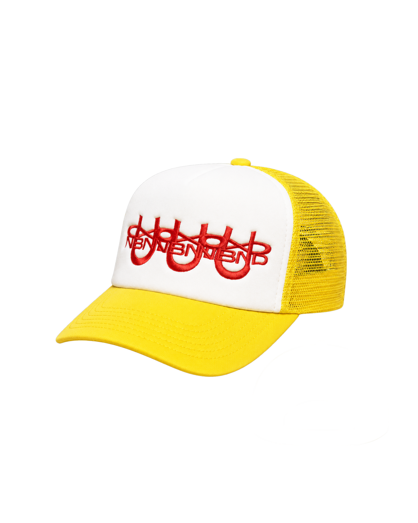 TRIPLE LOGO TRUCKER HAT YELLOW